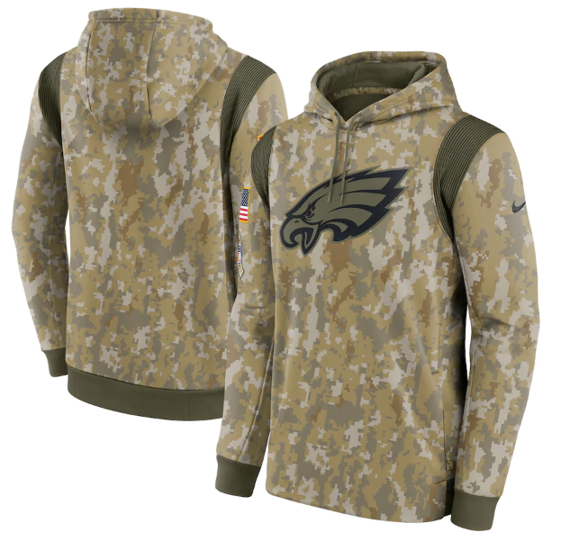 Men's Philadelphia Eagles 2021 Charcoal Crucial Catch Therma Pullover Hoodie